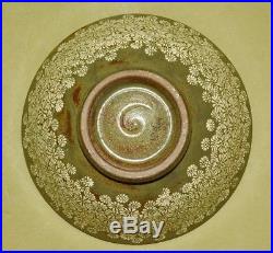 KOREAN VINTAGE BOWL Tea Cup Pottery chrysanthemum RICE KOREA OLD ART c615