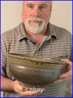 Karen Karnes Vintage Large Bowl Pottery Salt Fired Earthenware