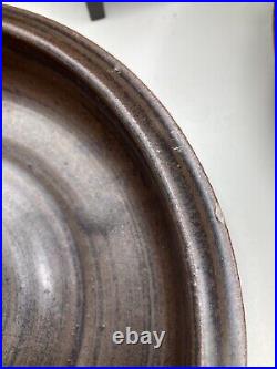 Kevin Pearson Studio Art Pottery Set Of Four Dark Brown Stoneware Dinner Bowls