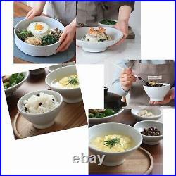 Korean Meal bowl 12P Set for 2 People Handmade Pottery Ash Glaze Finish
