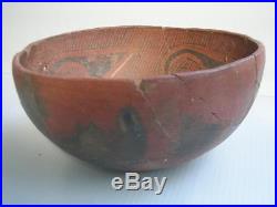 Large Antique Vintage Pueblo Indian Pottery Bowl Pot Fabulous Graphics Nr