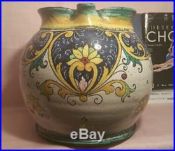 LARGE! Deruta studio art pottery vtg italian ewer pot vase dragon dolphin bowl