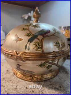 LARGE VINTAGE / ANTIQUE COVERED BOWL/Gorgeous, Near Perfect Cond