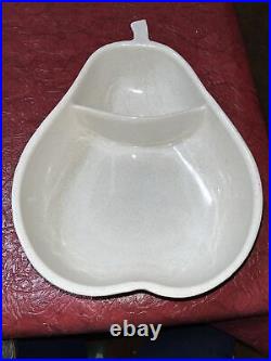 LARGE VINTAGE PEAR SHAPED DIVIDED DISH BOWL USA ART POTTERY 13 Long