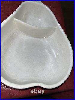 LARGE VINTAGE PEAR SHAPED DIVIDED DISH BOWL USA ART POTTERY 13 Long