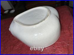 LARGE VINTAGE PEAR SHAPED DIVIDED DISH BOWL USA ART POTTERY 13 Long