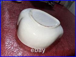 LARGE VINTAGE PEAR SHAPED DIVIDED DISH BOWL USA ART POTTERY 13 Long