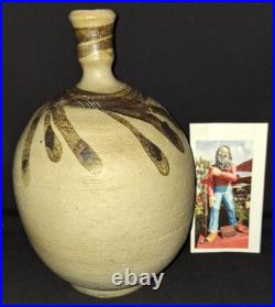 LARGE VTG MCM POTTERY SHACK LAGUNA BEACH SIGNED 9.25 STONEWARE VASE 1960s