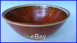 LARGE vintage Mexican Tlaquepaque pottery bowl 10 3/4 diam. X 5 3/4 tall