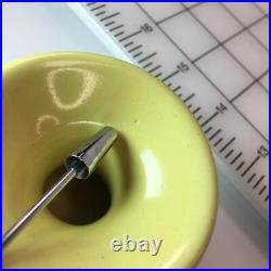 LOT 2 vtg WELLFLEET POTTERY Candle Stick Holder 2.5 tall PASTEL LEMON YELLOW