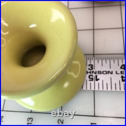 LOT 2 vtg WELLFLEET POTTERY Candle Stick Holder 2.5 tall PASTEL LEMON YELLOW