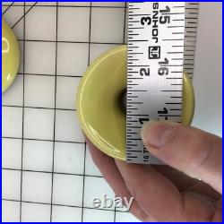 LOT 2 vtg WELLFLEET POTTERY Candle Stick Holder 2.5 tall PASTEL LEMON YELLOW