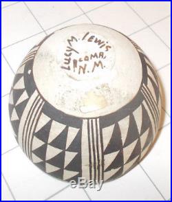 LUCY M. LEWIS Vintage ACOMA PUEBLO BOWL Pottery VERY NICE 1-3/4 X 2-5/8