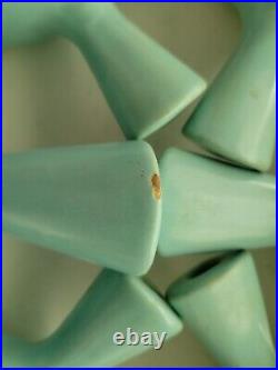 La Solana Pottery BLUE Lug Handles Bowls 3 Sizes Lids Utensil Holder 9 Pcs Total