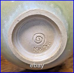 Large 15 Pottery Bowl Green Vintage Made in USA Zion Natl Park Salad Stamped