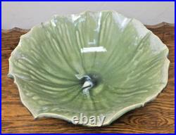 Large 15 Pottery Bowl Green Vintage Made in USA Zion Natl Park Salad Stamped
