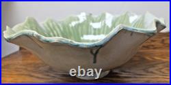 Large 15 Pottery Bowl Green Vintage Made in USA Zion Natl Park Salad Stamped