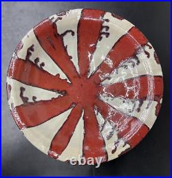 Large 20 Monumental Studio Pottery Bowl starburst Union Jack inspired