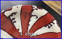 Large 20 Monumental Studio Pottery Bowl starburst Union Jack inspired