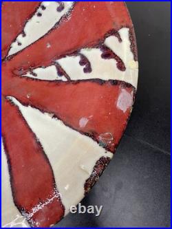 Large 20 Monumental Studio Pottery Bowl starburst Union Jack inspired