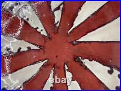 Large 20 Monumental Studio Pottery Bowl starburst Union Jack inspired