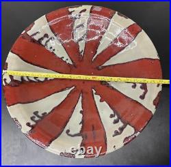 Large 20 Monumental Studio Pottery Bowl starburst Union Jack inspired
