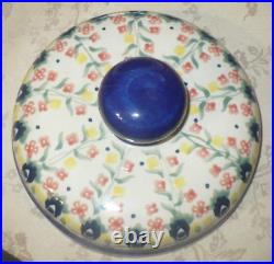 Large 6.25 Qt. Polish Pottery Fermenting Crock Pot Unikat Hanging Floral Pattern