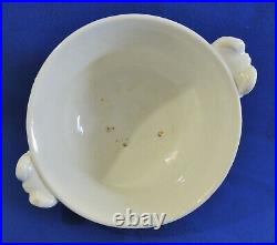 Large Antique/Vtg DEVIL White Majolica Pottery SPAIN Compote Footed Serving Bowl