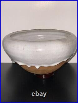 Large Ash Glazed Decorative Bowl Signed B Sabo