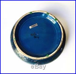 Large Bitossi Pottery Blue China Decor Centerpiece Bowl, 1950s Italy Vintage HTF