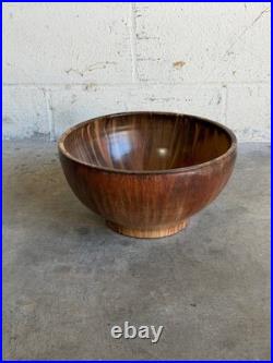 Large Brown Drip Glaze Ceramic Bowl 1960s Mid-Century Modern