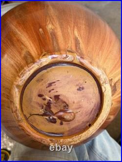 Large Brown Drip Glaze Ceramic Bowl 1960s Mid-Century Modern