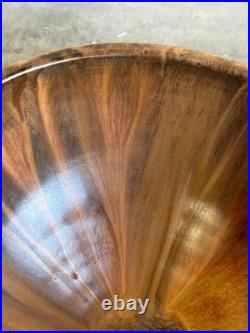 Large Brown Drip Glaze Ceramic Bowl 1960s Mid-Century Modern