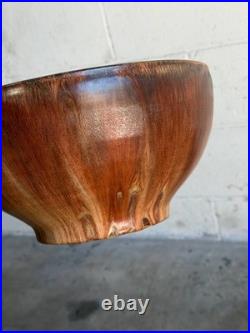 Large Brown Drip Glaze Ceramic Bowl 1960s Mid-Century Modern