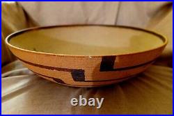 Large, David Salk, Original Vintage Ceramic Pottery Basket Design Bowl