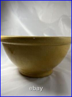 Large Pacific Pottery Yellow-Ware mixing bowl 1920's heavy 11 wide 5.75H Rare