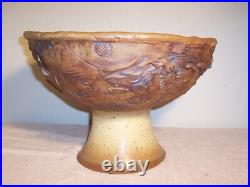 Large Unusual Vintage Mid-Century Studio Pottery Centerpiece Punch Bowl