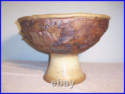 Large Unusual Vintage Mid-Century Studio Pottery Centerpiece Punch Bowl