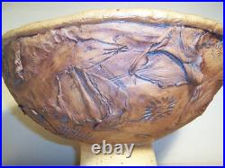 Large Unusual Vintage Mid-Century Studio Pottery Centerpiece Punch Bowl