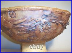 Large Unusual Vintage Mid-Century Studio Pottery Centerpiece Punch Bowl