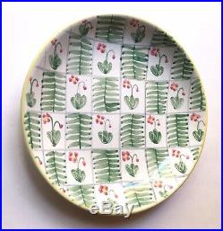 Large Upsala Ekeby Floral Pottery Centerpiece Bowl, 1950s Sweden MCM Vintage