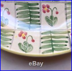 Large Upsala Ekeby Floral Pottery Centerpiece Bowl, 1950s Sweden MCM Vintage