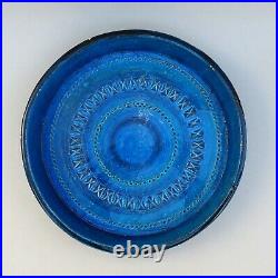 Large Vintage Bitossi Shallow Bowl 28cm Rimini Blue Aldo Londi Mid Century