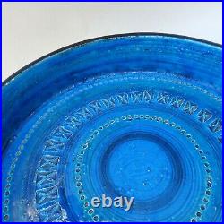 Large Vintage Bitossi Shallow Bowl 28cm Rimini Blue Aldo Londi Mid Century
