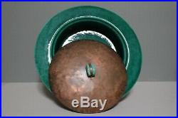 Large Vintage Eugene White 1940s California Pottery Copper Lidded Serving Bowl