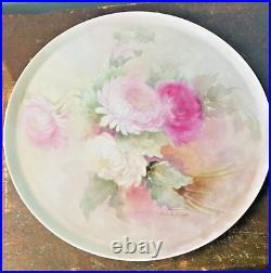 Large Vintage Porcelain Floral Decorated Platter Signed Astelle Engelhardt
