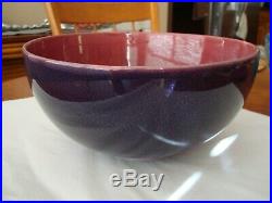 Large Vintage Rookwood Bowl Purple Mottled Glaze 1920 Ex Cond