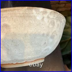 Large Vintage Studio Pottery Bowl Rustic Stoneware 9.5 Heavy Signed