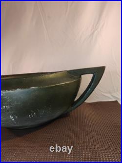 Large Vintage circa-1960s Arts & Crafts Hand Formed Art Pottery Bowl Matte Green