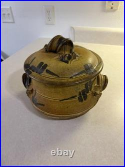 Large pottery Bowl signed Vintage